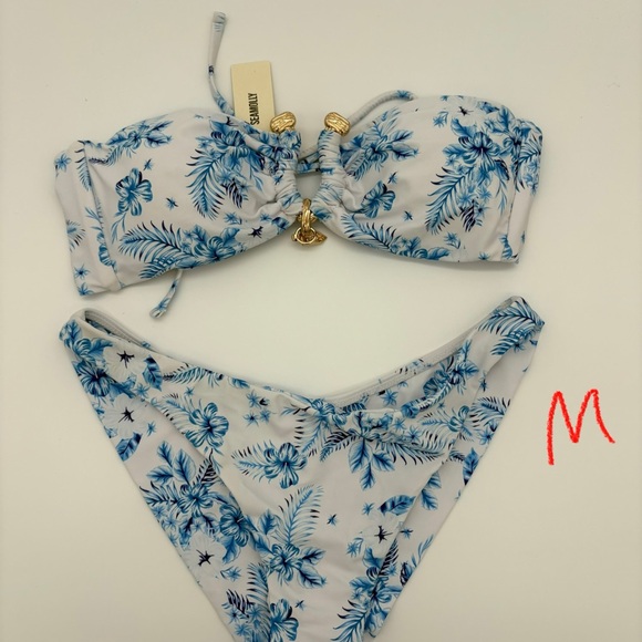 Tropical Blue Floral Bikini Set - Picture 8 of 9